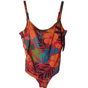 DreamSuit One Piece Tropical Hibiscus Swimsuit, NWT, Size 14